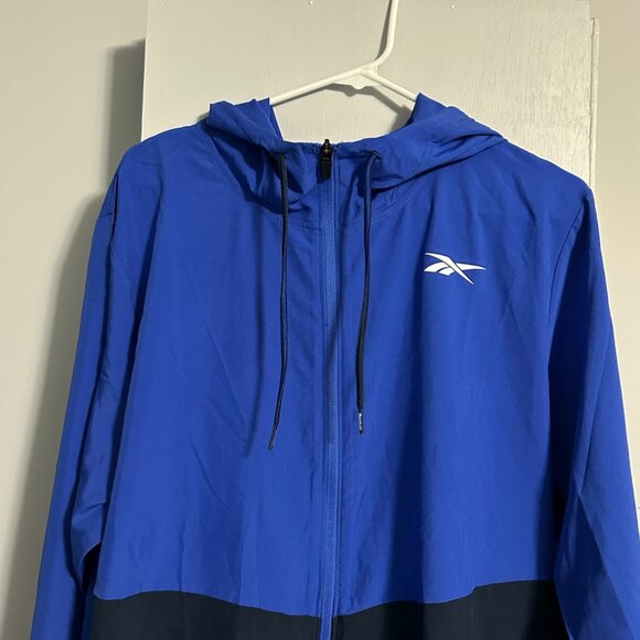 NWT Reebok Full Zip Color Block Windbreaker Jacket Men's L - Picture 2 of 8